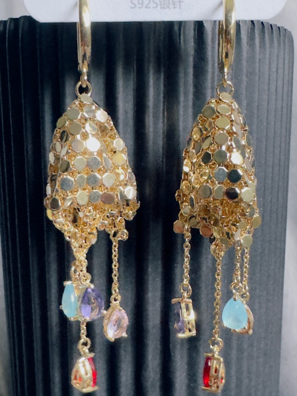 Gold-Tone Red Drop Dangle Earrings - Women Jewelry